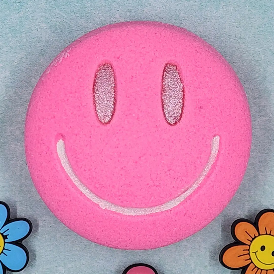 Pink Smiley Face Bath Bomb with Toy A Touch of Magnolia Boutique