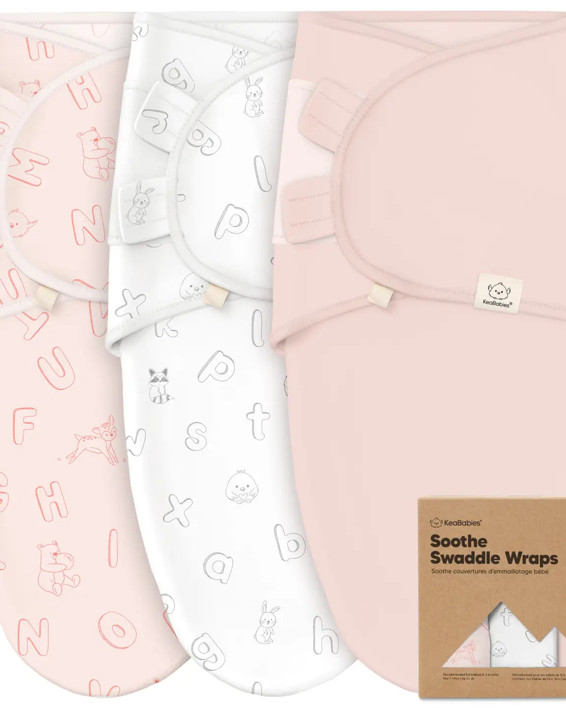 3pk Soothe Baby Swaddles 0-3 Months, Sleep Sack For Newborns (multiple options) A Touch of Magnolia Boutique ABC Land Rose