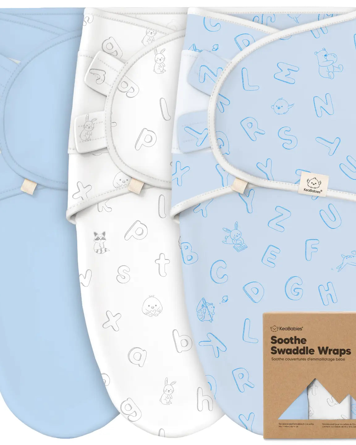 3pk Soothe Baby Swaddles 0-3 Months, Sleep Sack For Newborns (multiple options) A Touch of Magnolia Boutique ABC Land Cloud