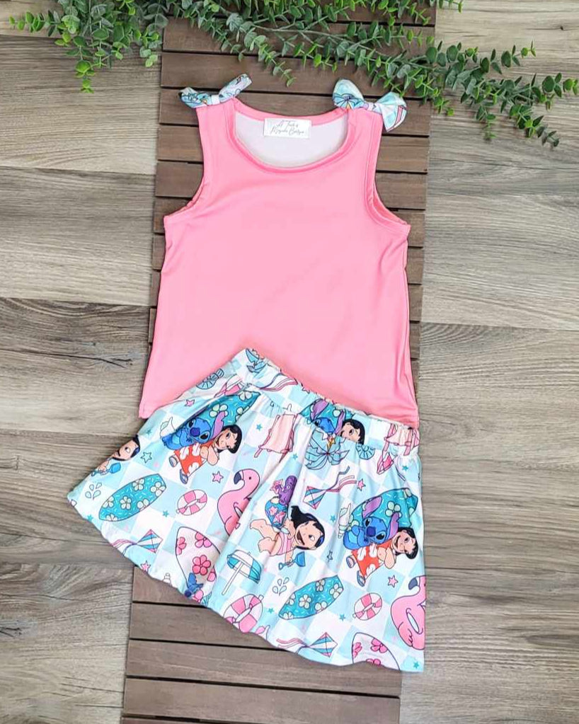 Blue Alien Themed Skort Set A Touch of Magnolia Boutique
