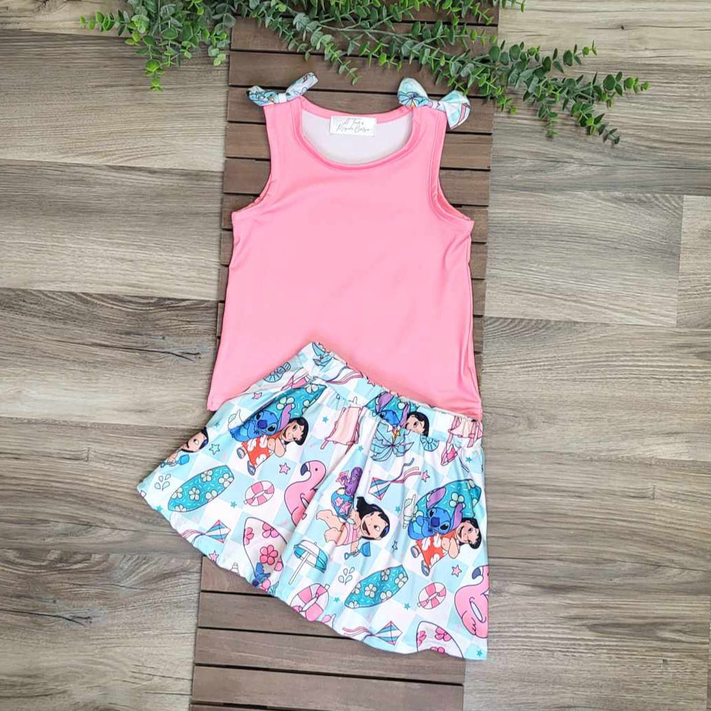 Blue Alien Themed Skort Set A Touch of Magnolia Boutique