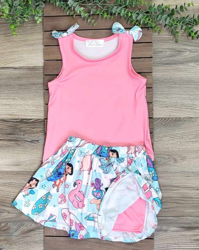 Blue Alien Themed Skort Set A Touch of Magnolia Boutique