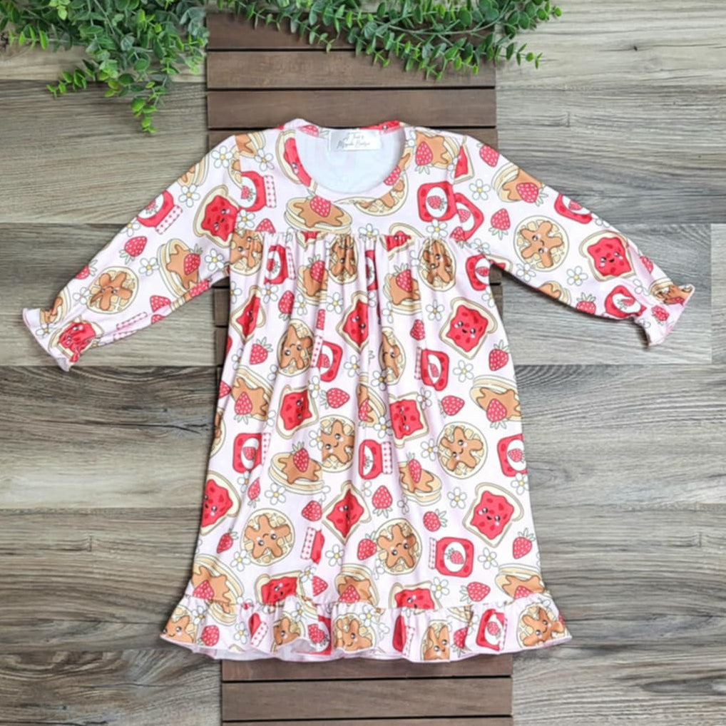 Strawberry Jam Breakfast Food Pajama Gown A Touch of Magnolia Boutique