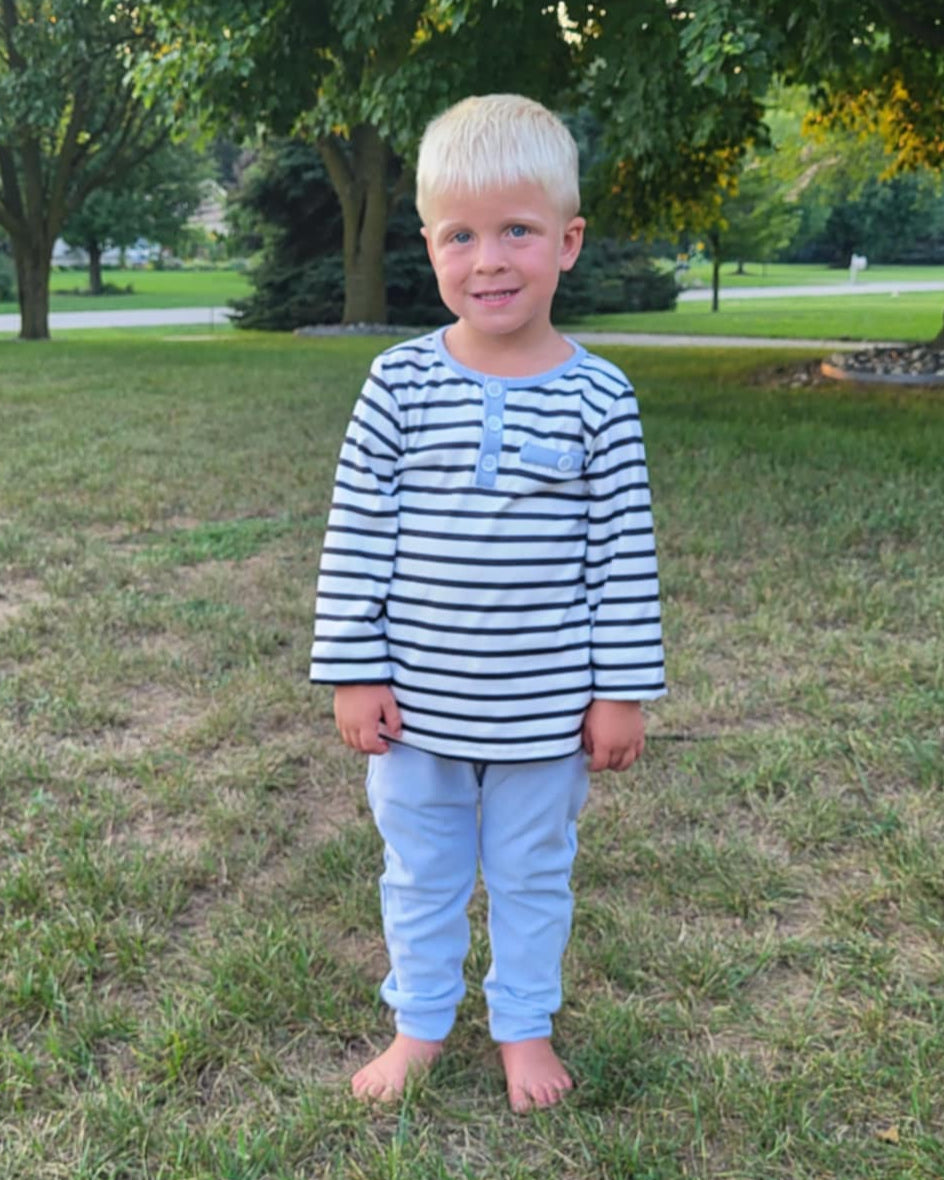 Striped Top and Blue Joggers- Baby/Toddler Boys A Touch of Magnolia Boutique