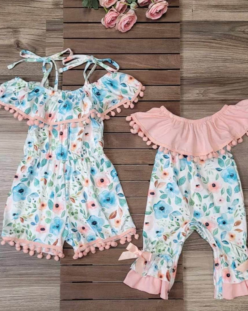 Baby Girl Summer Floral Romper A Touch of Magnolia Boutique