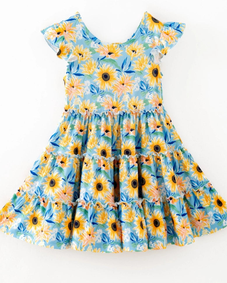 Sunny Days Sunflower Tiered Twirl Dress A Touch of Magnolia Boutique