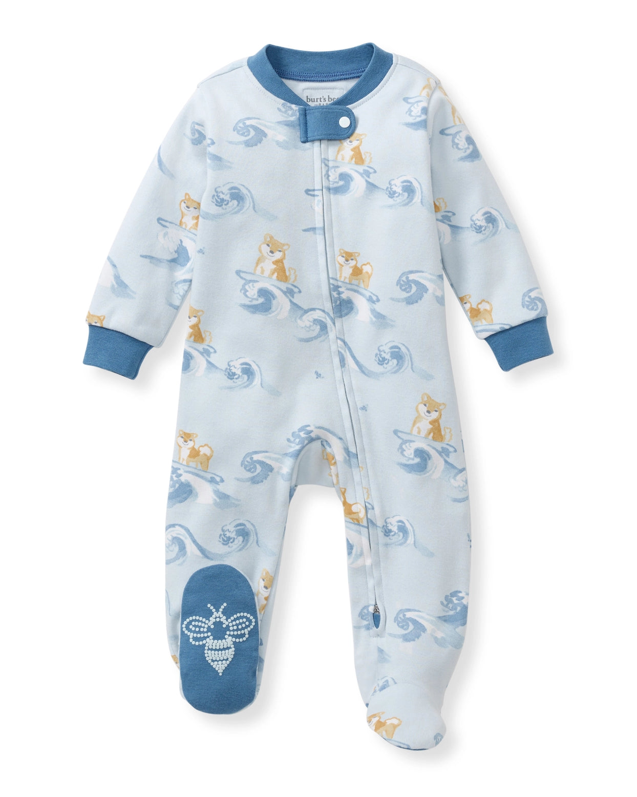 Baby Boy Surfer Pup Organic Cotton Zipper Sleep/Play A Touch of Magnolia Boutique