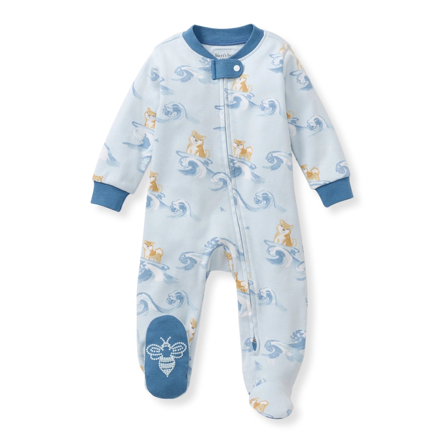 Baby Boy Surfer Pup Organic Cotton Zipper Sleep/Play A Touch of Magnolia Boutique