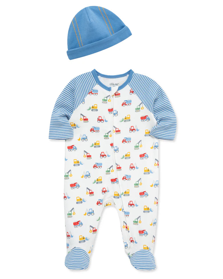 Trucks Footie/hat Sleep/Play Zippie A Touch of Magnolia Boutique