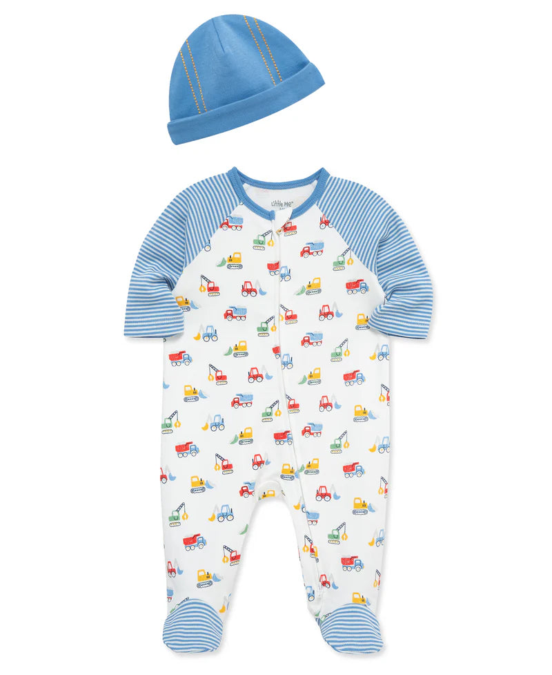 Trucks Footie/hat Sleep/Play Zippie A Touch of Magnolia Boutique
