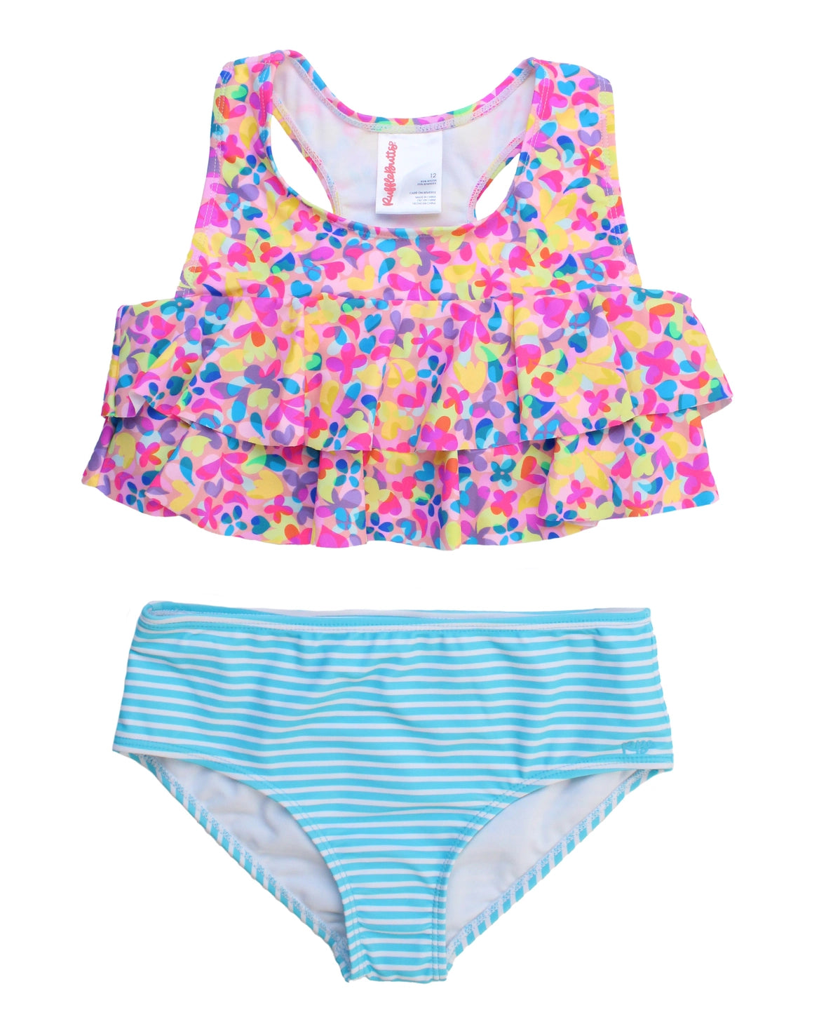 Tween Girls Vibrant Neon Flounce Bikini 2-Piece Swimsuit A Touch of Magnolia Boutique