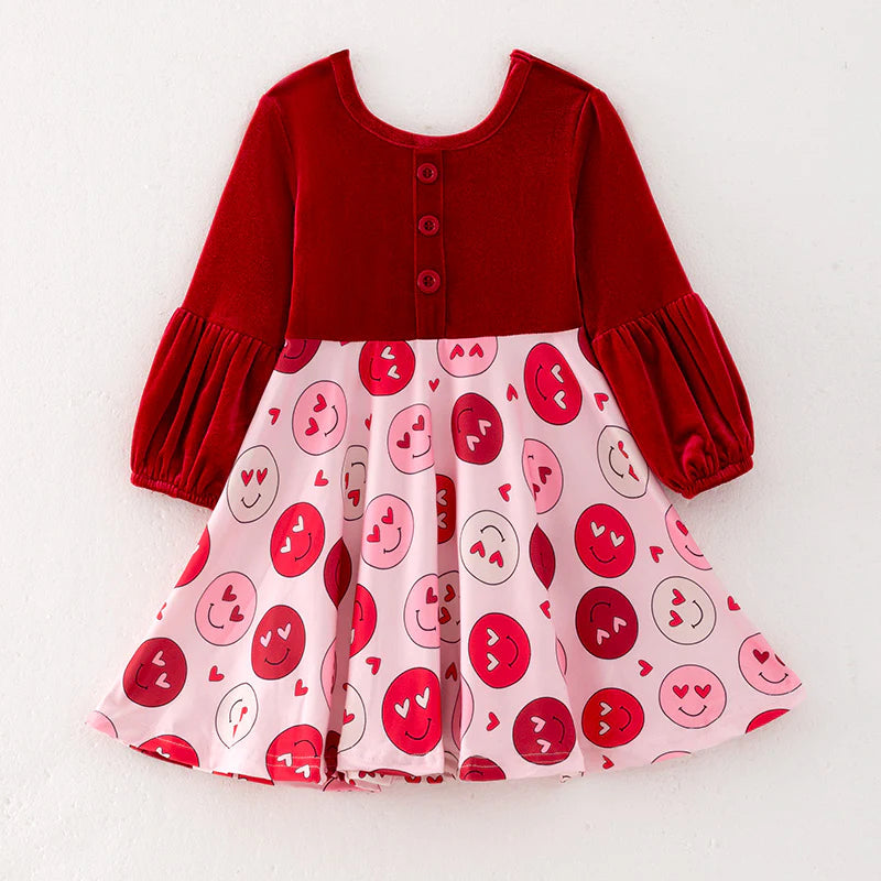 Velvet Smiley Valentine's Dress A Touch of Magnolia Boutique