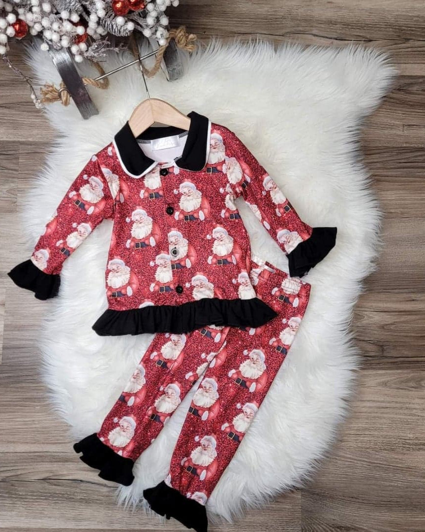 Ruffle Vintage Santa Pajamas A Touch of Magnolia Boutique