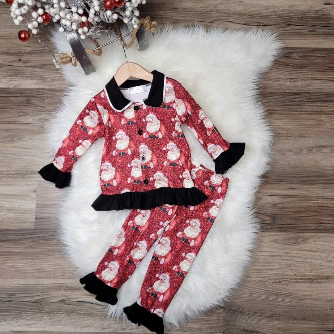 Ruffle Vintage Santa Pajamas A Touch of Magnolia Boutique
