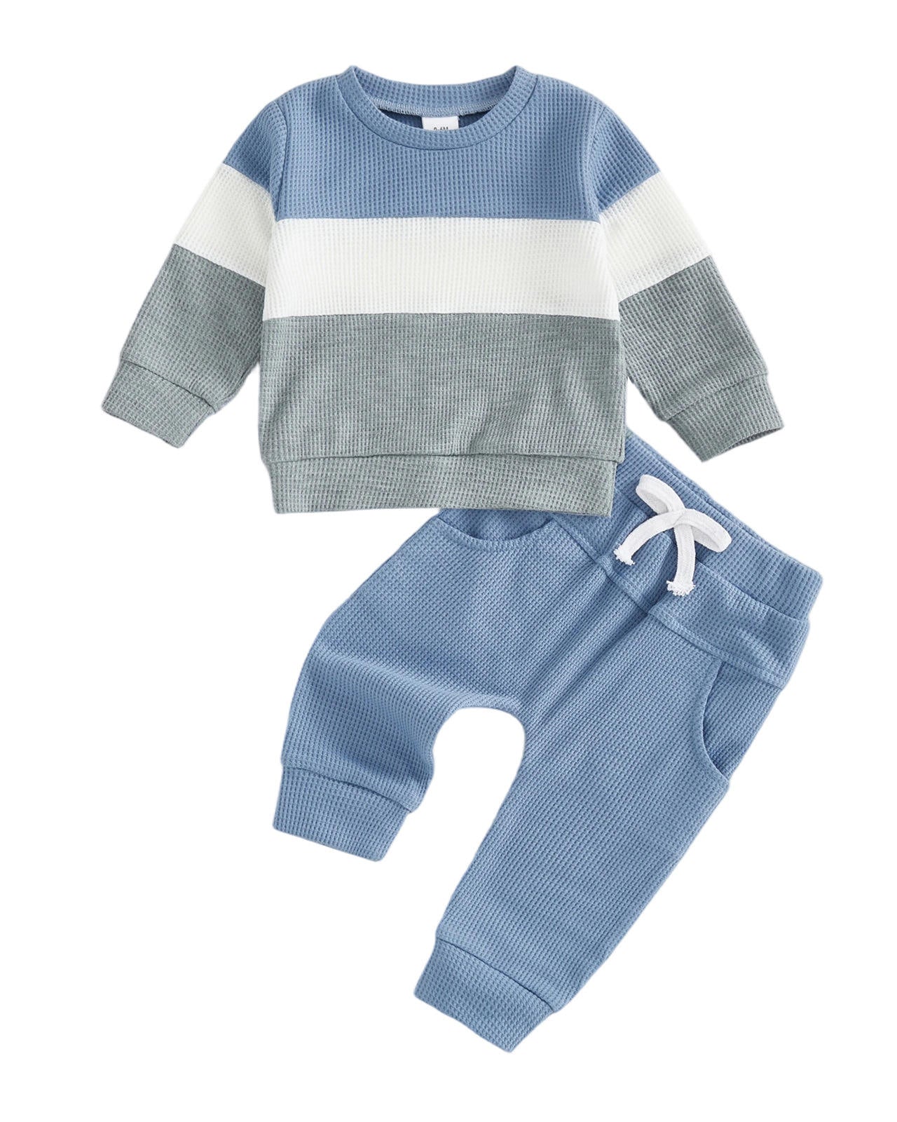 Color Block Waffle Knit Baby and Toddler Boy Jogger Set A Touch of Magnolia Boutique