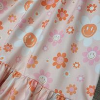 Smiley Flowers Short Sleeve Pajama Gown A Touch of Magnolia Boutique