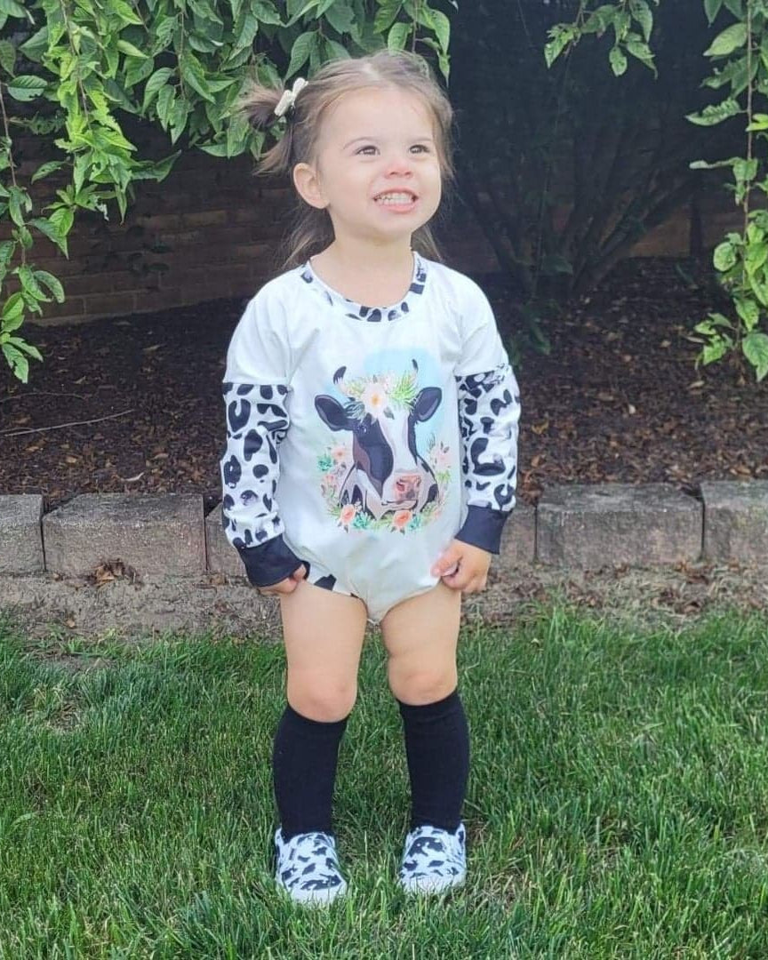 Cow Bubble Romper A Touch of Magnolia Boutique