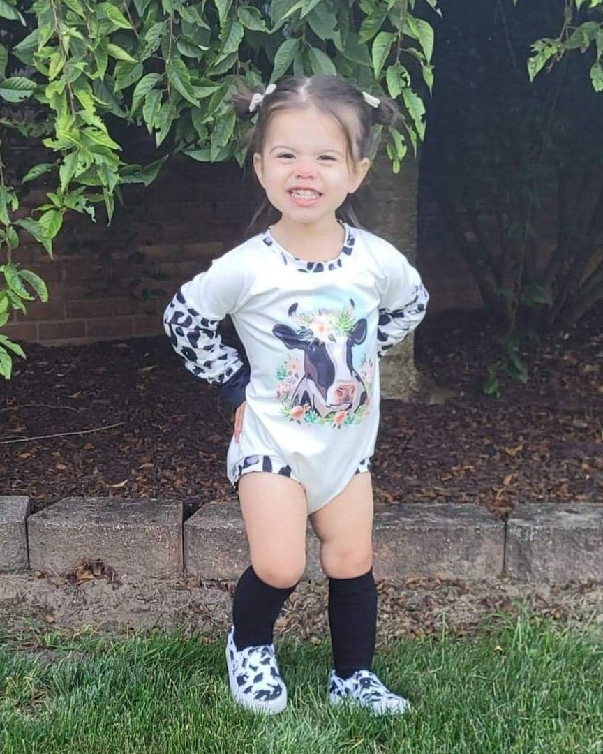 Cow Bubble Romper A Touch of Magnolia Boutique