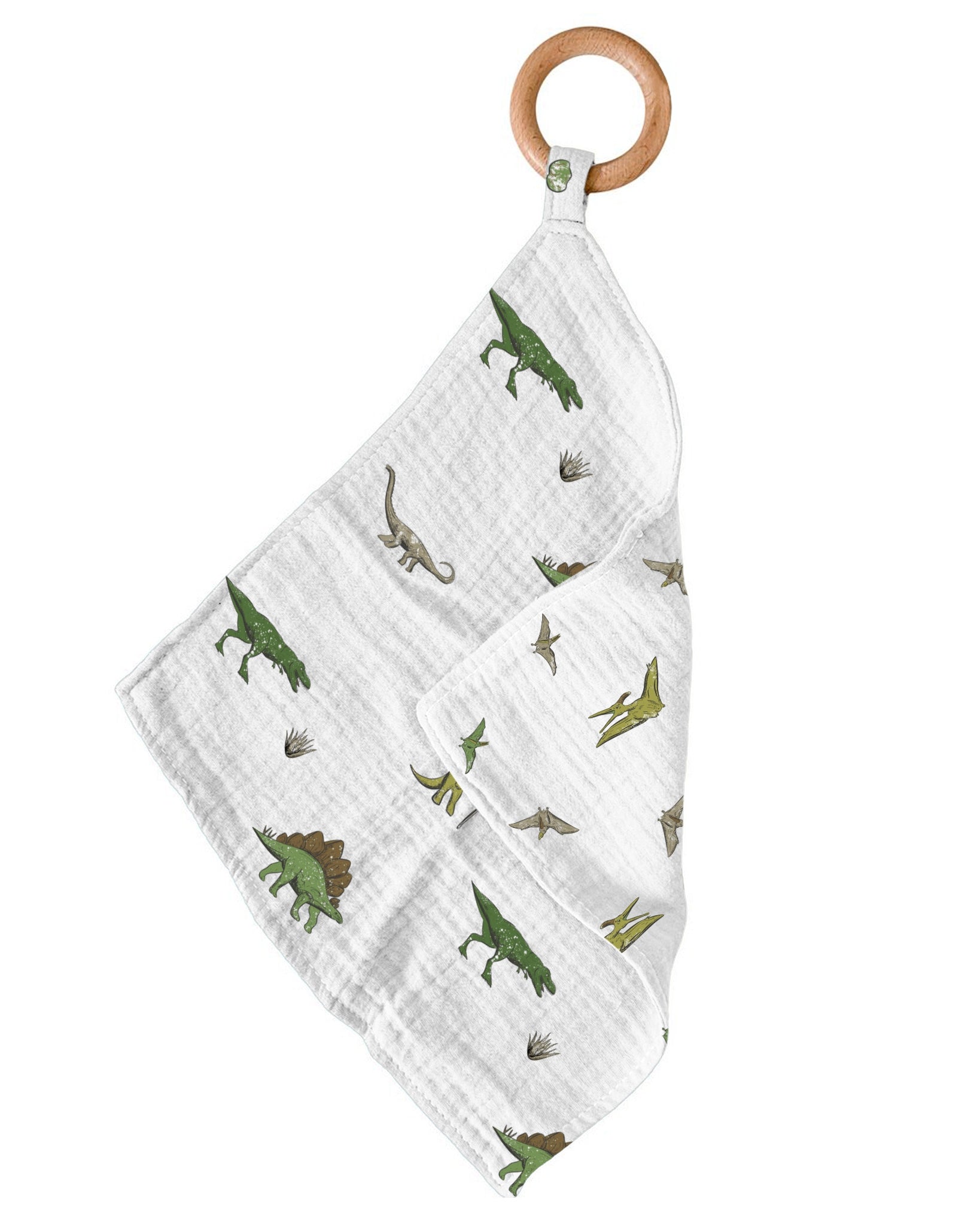Baby Beech Wood Ring Teether and Blankie (multiple options)  A Touch of Magnolia Boutique Dino Days and Pteranodon  
