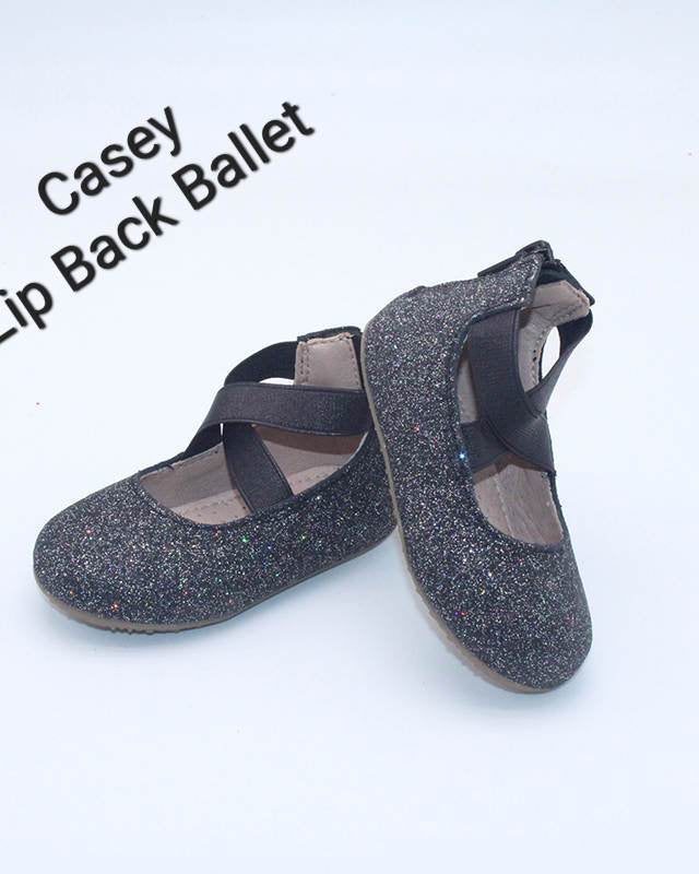 Casey Zip Back Ballet-Black Galaxy Glitter Shoes  A Touch of Magnolia Boutique   
