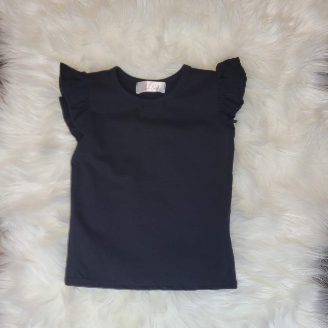 Black Flutter Sleeve Top A Touch of Magnolia Boutique