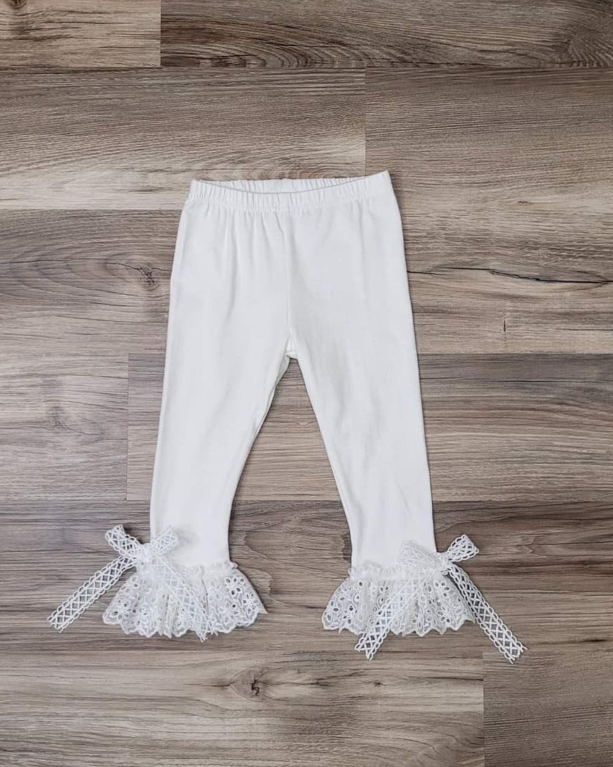 Cream Leggings with Lace Trim A Touch of Magnolia Boutique