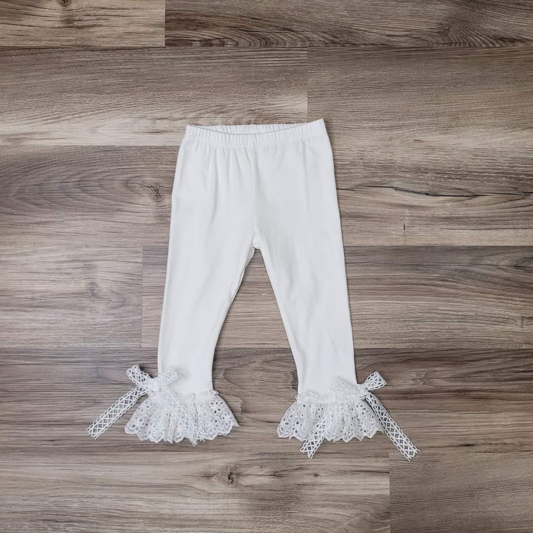 Cream Leggings with Lace Trim A Touch of Magnolia Boutique