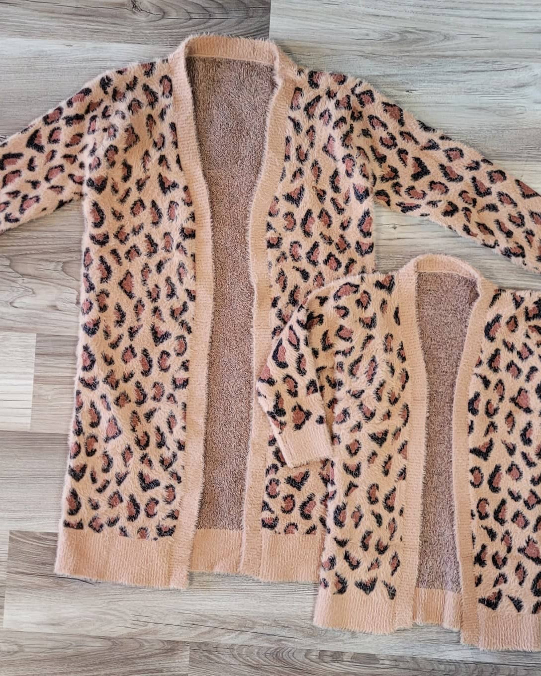 Leopard Long Fuzzy Cardigan-Mom & Me-Kids A Touch of Magnolia Boutique