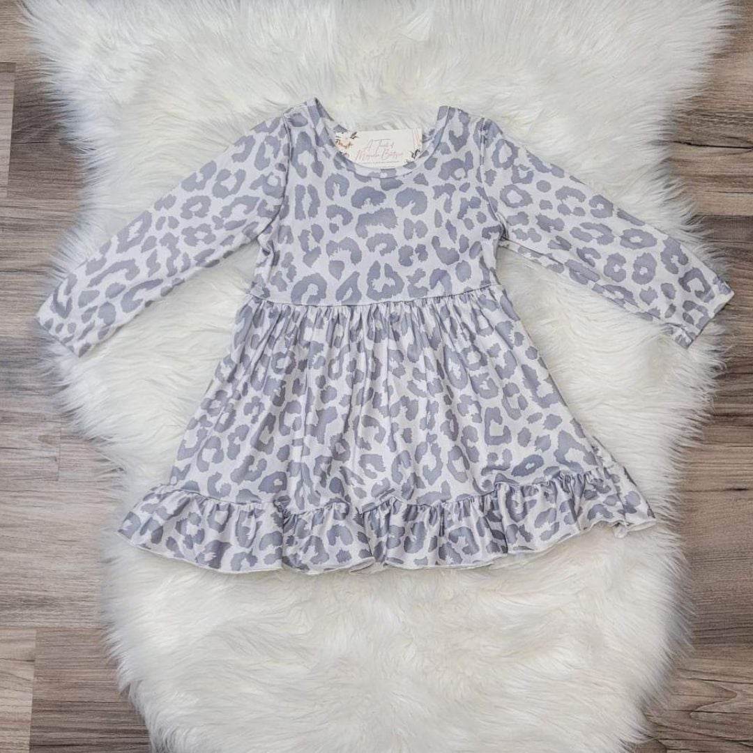 Grey Leopard Girls Boutique Dress A Touch of Magnolia Boutique