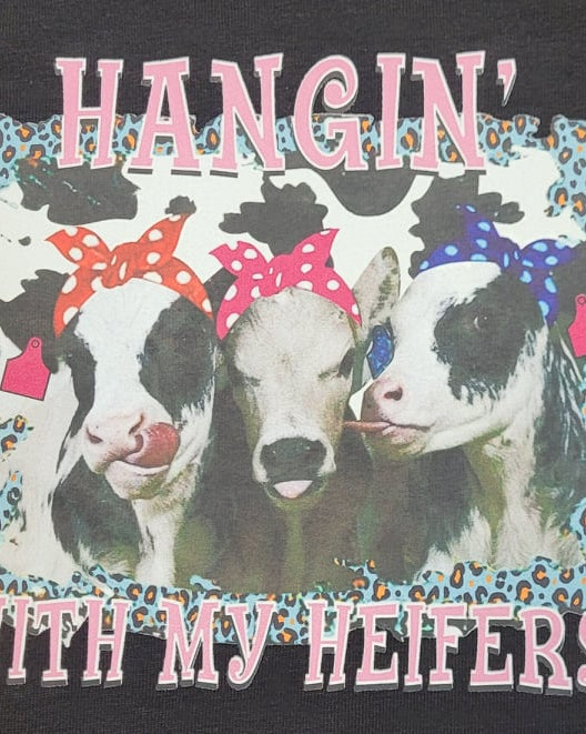 Hanging With My Heifers Cheetah Distressed Denim Set A Touch of Magnolia Boutique