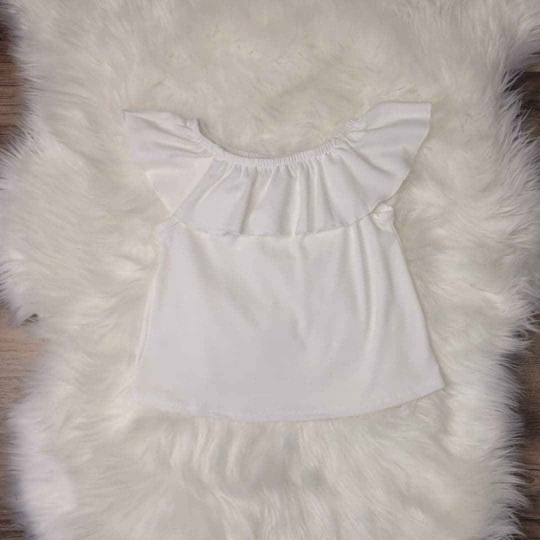 Cream Ruffle Sleeve Top A Touch of Magnolia Boutique