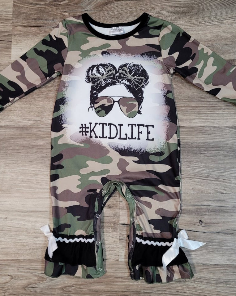 Baby Girl #Kidlife Camo Romper A Touch of Magnolia Boutique