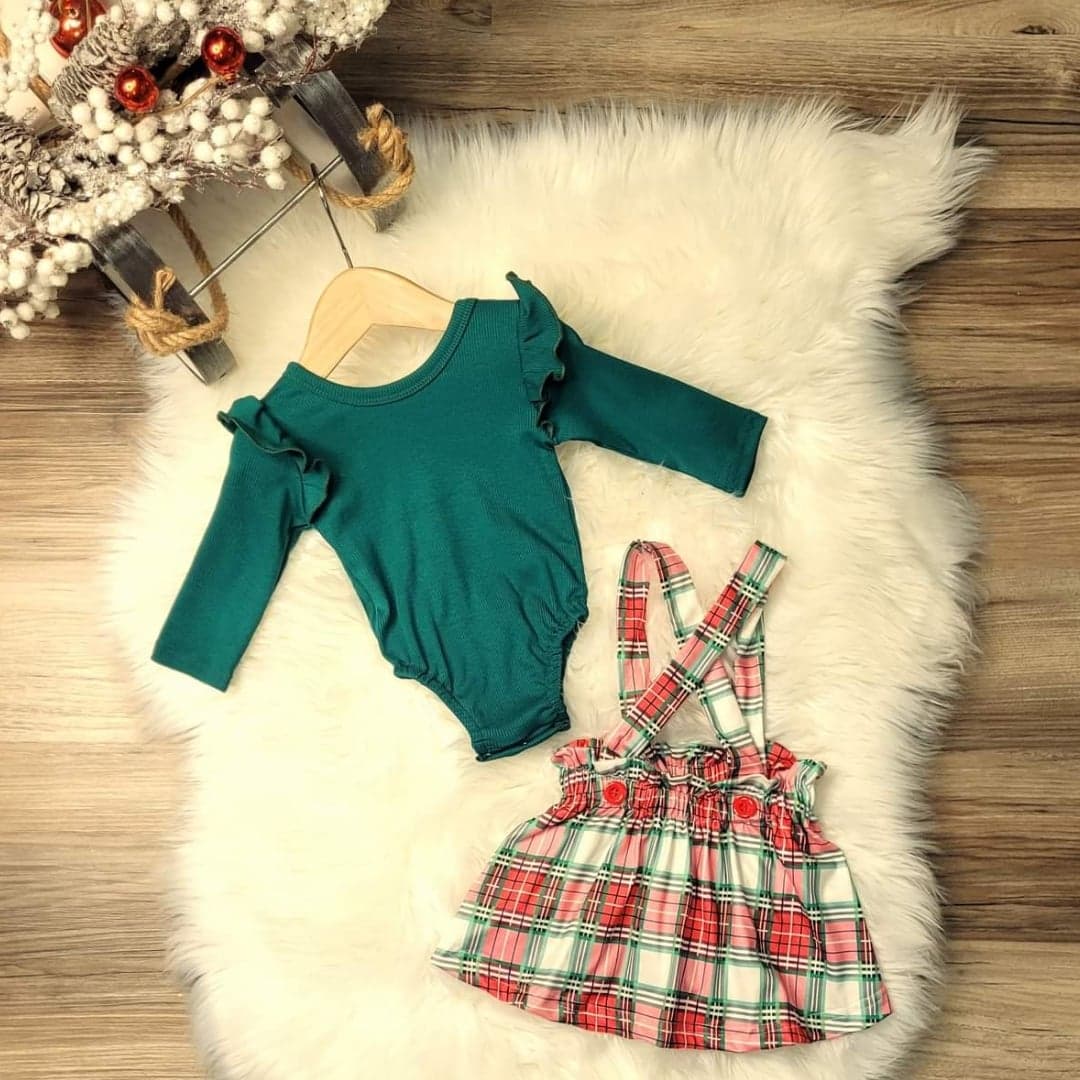 Green Ribbed Flutter Long Sleeve Leo A Touch of Magnolia Boutique