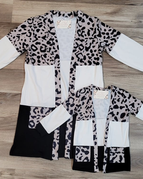 Leopard Color Block Cardigan-Mom & Me- Adult A Touch of Magnolia Boutique