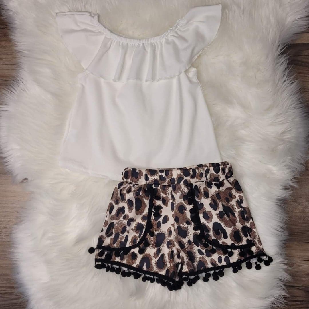 Leopard Pom Pom Shorts A Touch of Magnolia Boutique