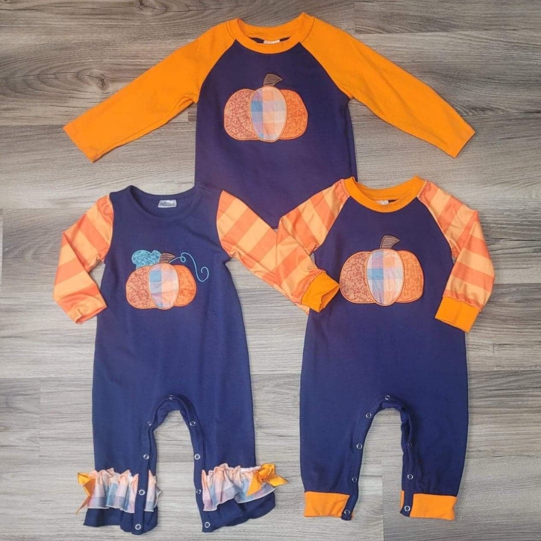 Navy Blue Pumpkin Top A Touch of Magnolia Boutique