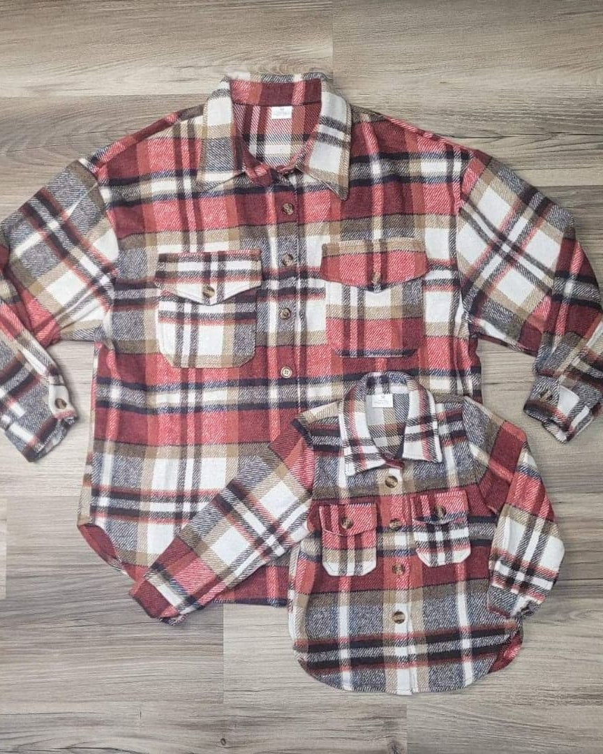 Red & Tan Plaid Flannel Top-Kids  A Touch of Magnolia Boutique   