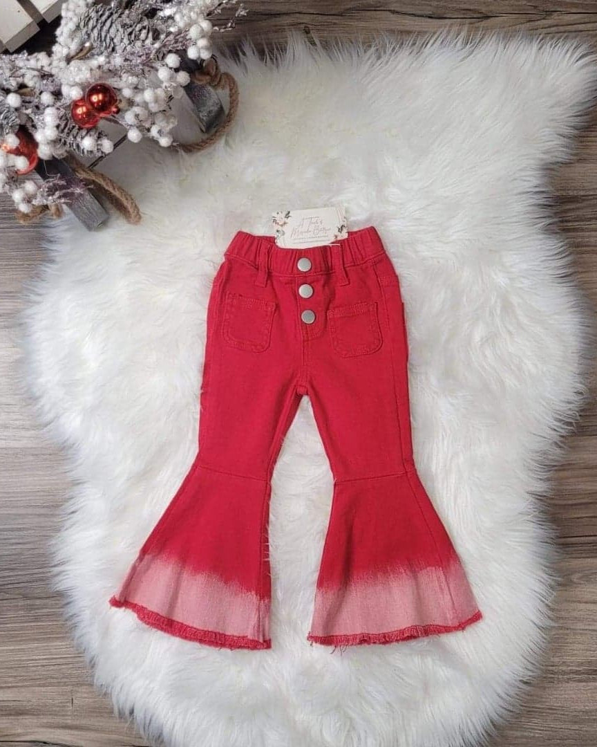 Red Ombre Denim Bell Jeans  A Touch of Magnolia Boutique   