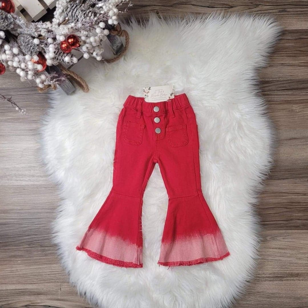 Red Ombre Denim Bell Jeans  A Touch of Magnolia Boutique   