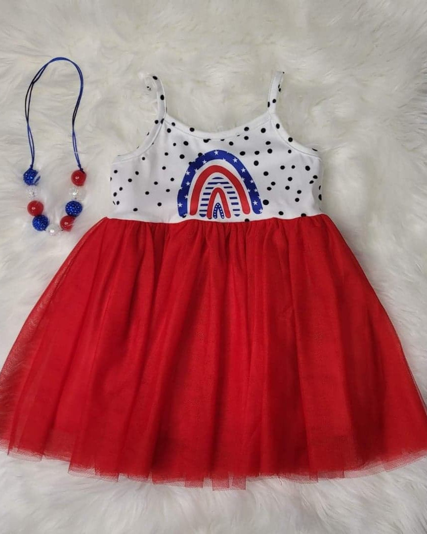Red, White, and Blue Rainbow Tulle Dress  A Touch of Magnolia Boutique   