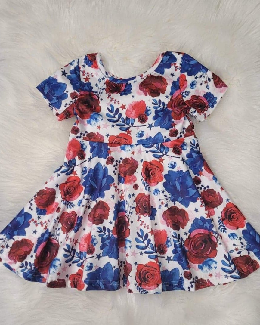 Red, White and Blue Floral Dress  A Touch of Magnolia Boutique   