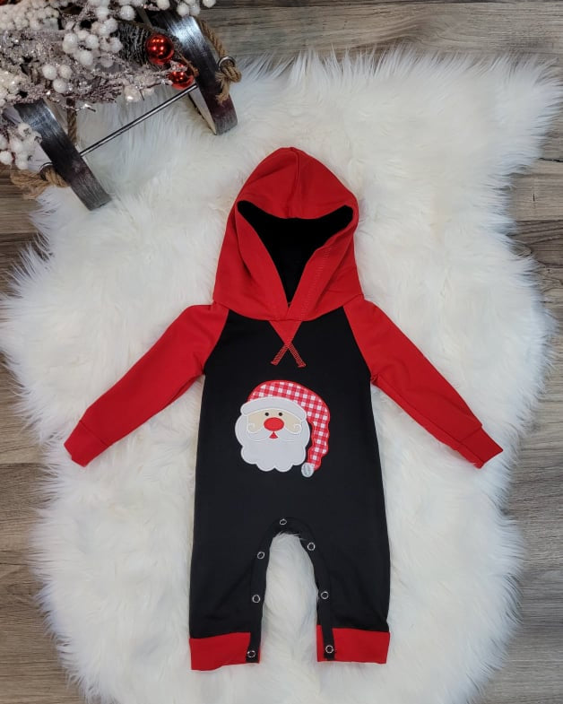 Baby Boy Hooded Santa Romper A Touch of Magnolia Boutique