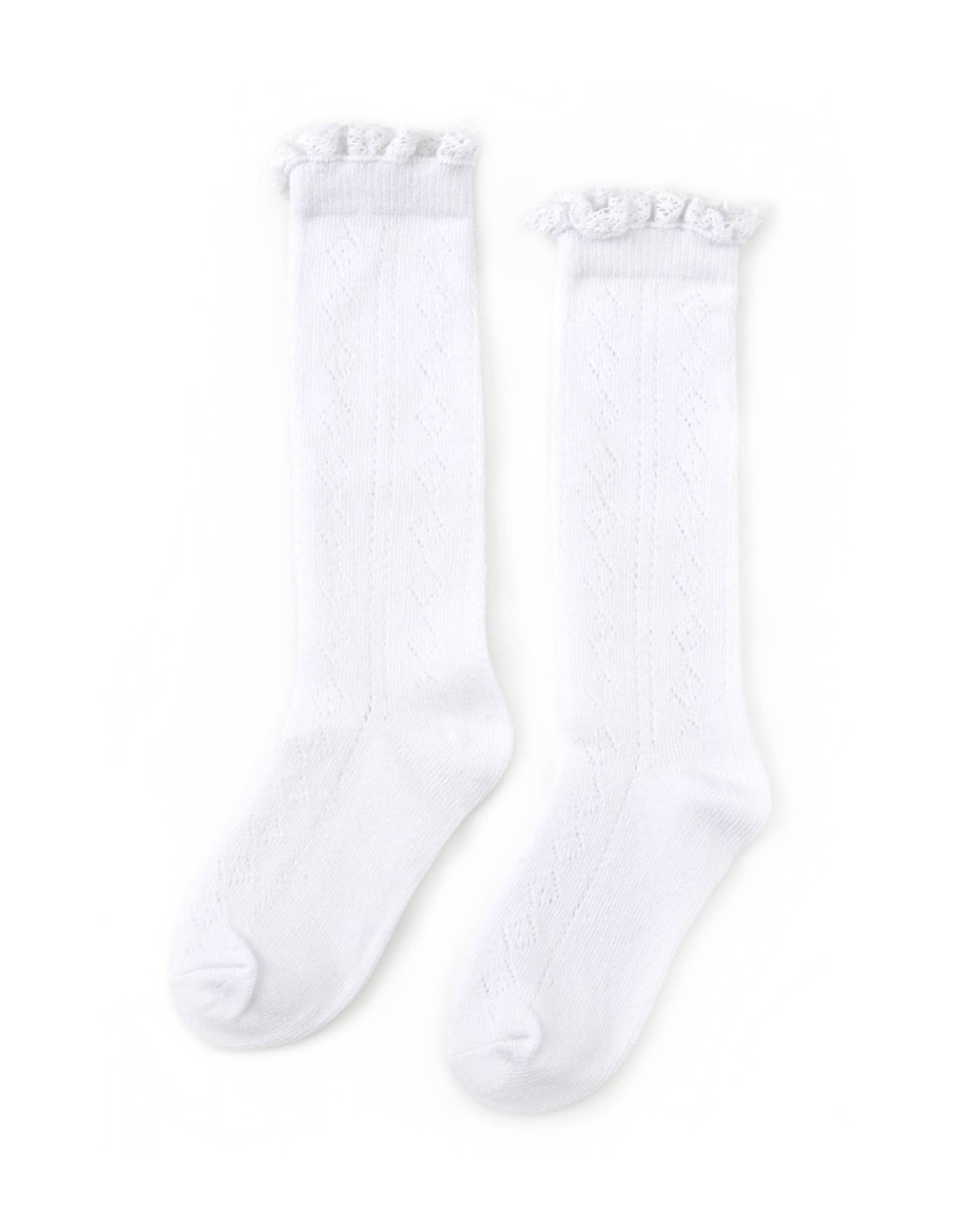 White Fancy Lace Top Knee High Socks A Touch of Magnolia Boutique