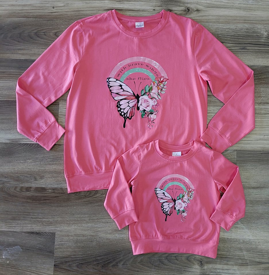 With Brave Wings She Flies top-Mom & Me- Kids  A Touch of Magnolia Boutique   