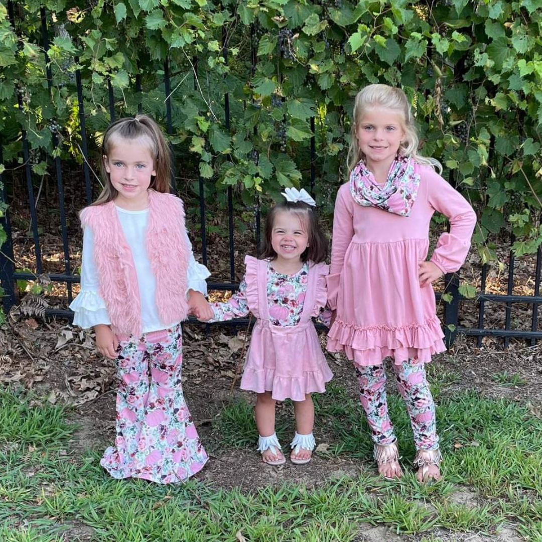 Pink Pumpkin Floral Sibling Sets