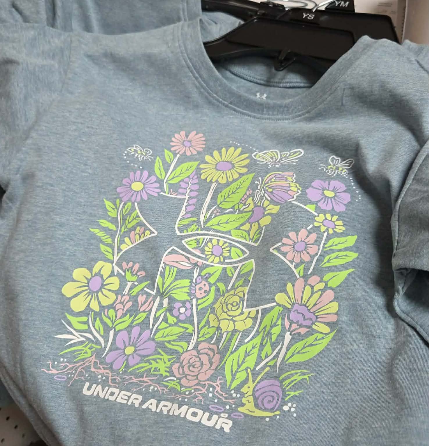 Under Armour® Youth Girls Flower Friends Tee- Boundless Blue A Touch of Magnolia Boutique
