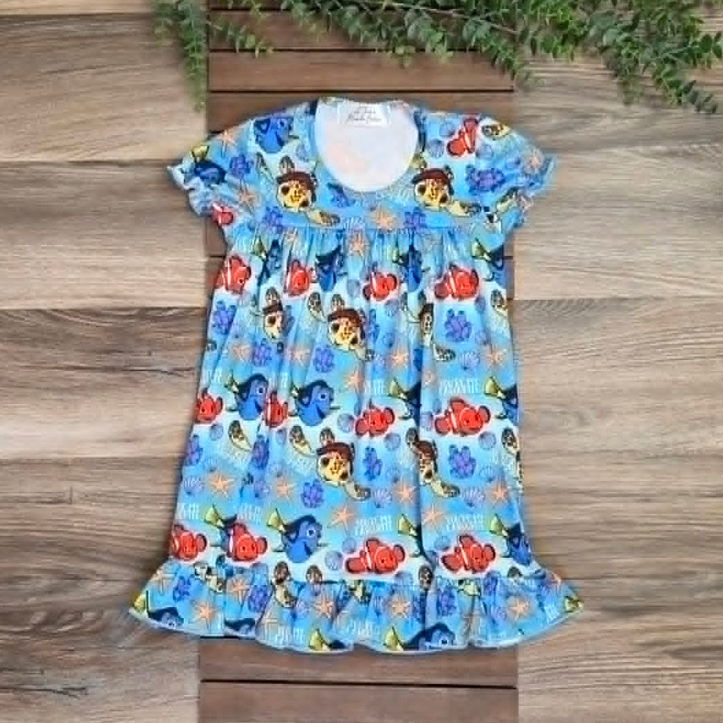 Ocean Friends Pajama Gown A Touch of Magnolia Boutique
