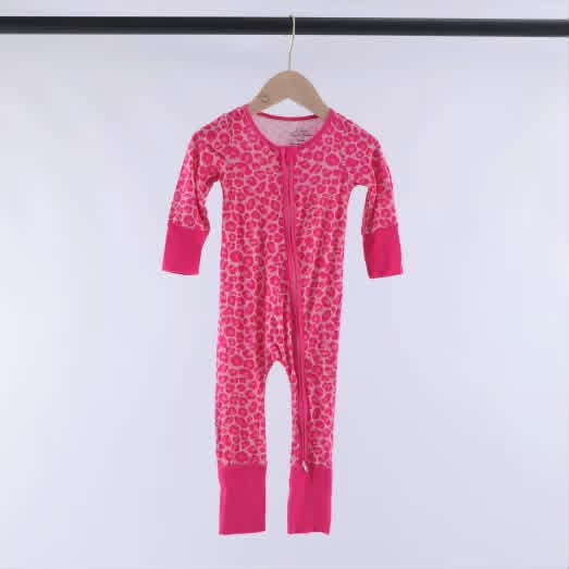 Bamboo Pretty in PInk Leopard Baby Zipper Romper & Sleeper A Touch of Magnolia Boutique