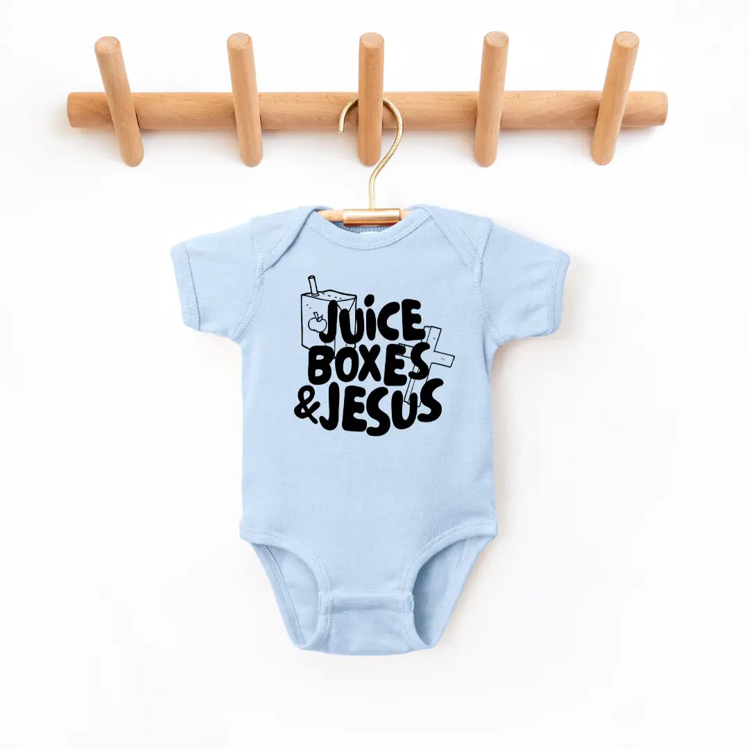 Juice Boxes & Jesus Blue Infant Onesie A Touch of Magnolia Boutique