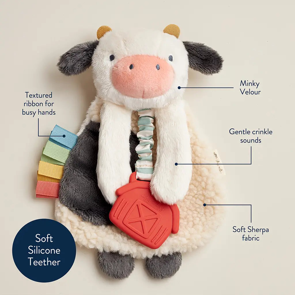 Itzy Lovey Teether Toy-Cow A Touch of Magnolia Boutique